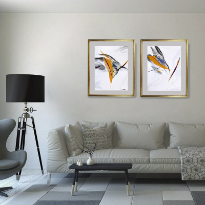 Piel de Mandarina VI | Pintura abstracta de Lidia Buente | Arte
