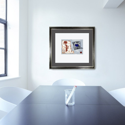Azul que irrumpe I | Inés González | Grabado |  Galería A Cuadros Madrid