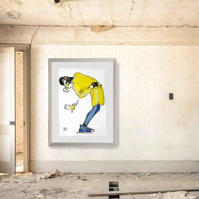 Dual V Amarillo | Pintura de Ainhoa Azumendi | Galería de arte Madrid