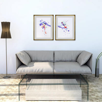 Sin tocar la tierra | Díptico de Belén Gonzalo | Pintura abstracta