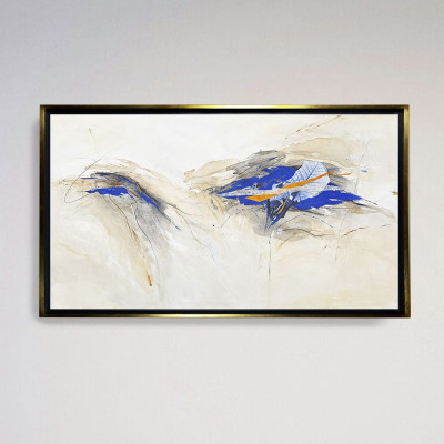 Hoja zul | Lienzo abstracto de Lidia Buente | Tienda de Arte en Madrid