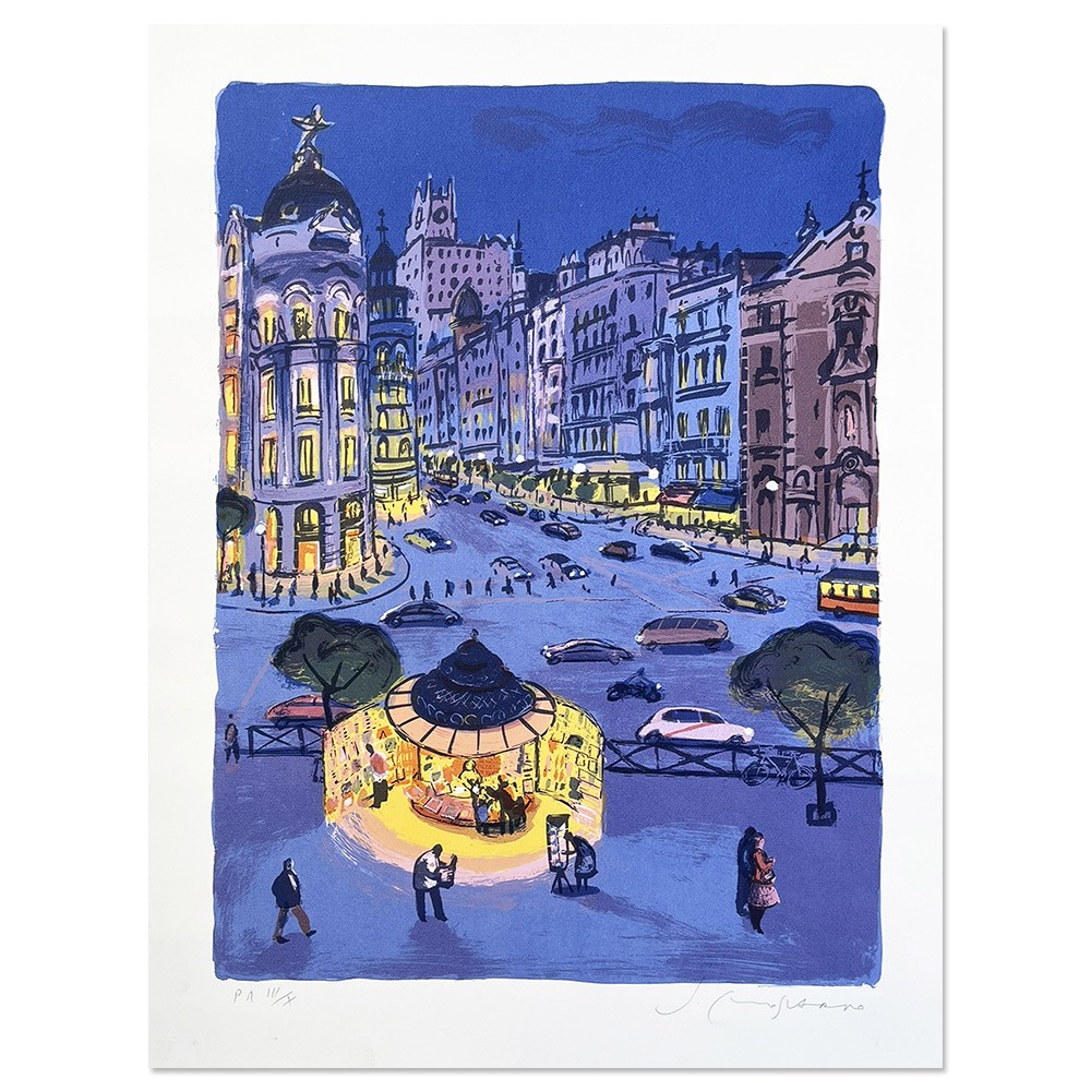 Litografía de Madrid del artista Josep Moscardó