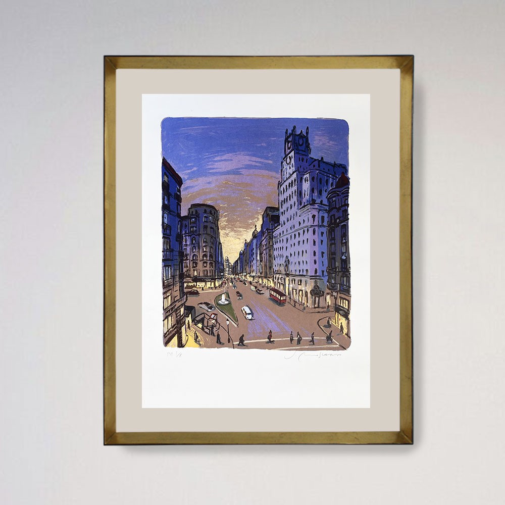 Litografía de Madrid del artista Josep Moscardó