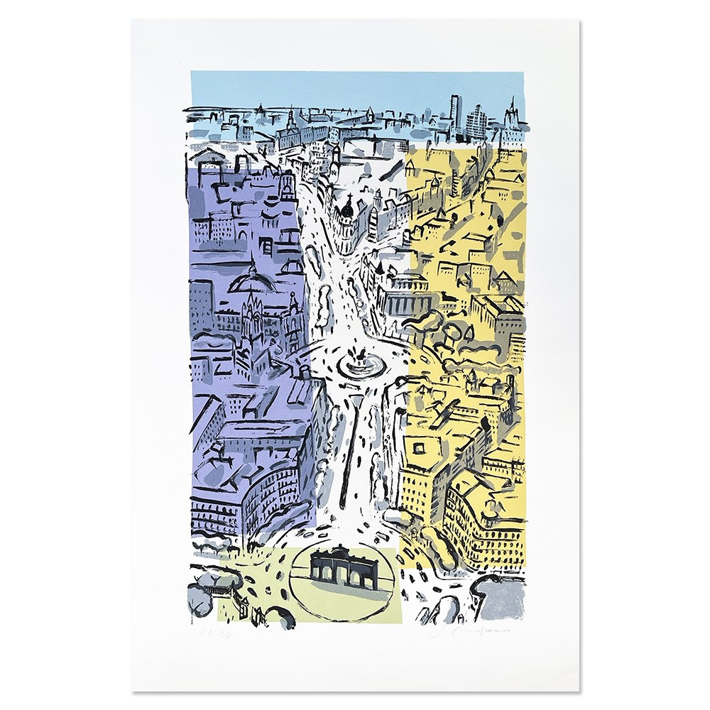 Litografía de Madrid del artista Josep Moscardó