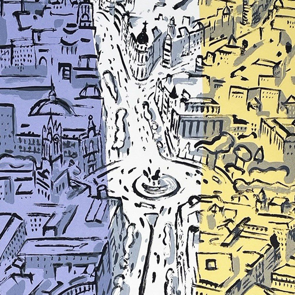 Litografía de Madrid del artista Josep Moscardó