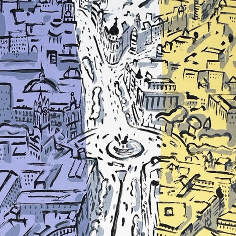 Litografía de Madrid del artista Josep Moscardó