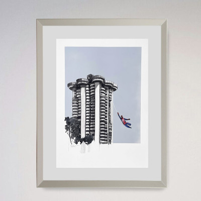 Spiderman en Torres Blancas | Pintura de Iñaki Pardos | Arte en Madrid