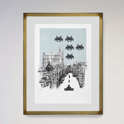Space invaders | Pintura figurativa de la Gran Vía de Madrid | Iñaki Pardos