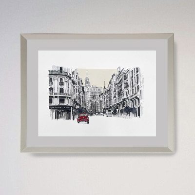 Mortadelo y Filemón por la Gran Vía | Pintura de Iñaki Pardos