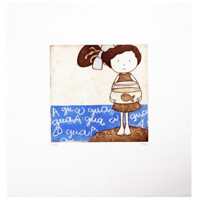 Pecera | Isabel Salvador | Grabado figurativo | A Cuadros Madrid