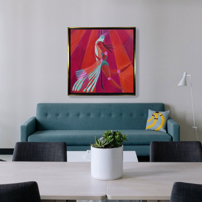 Canario y Lady Volcán | Marina Anaya | Pintura sobre lienzo |