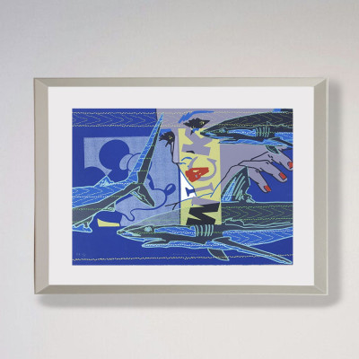 Tiburón Mick Azul | Obras de María Luisa Sanz | Serigrafía Pop Art