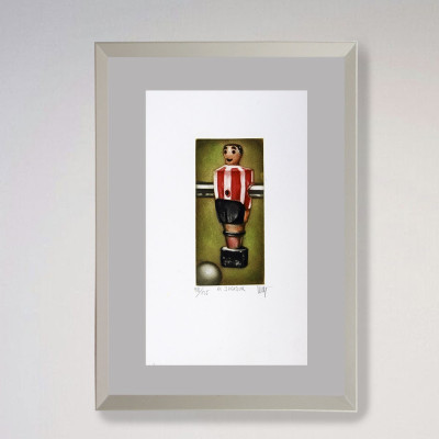 El jugador | Grabado de futbolin de Ramido Undabeytia | Arte Madrid