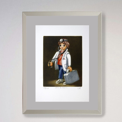 Médico de familia | Grabado de Ramiro Undabeytia | Arte Madrid
