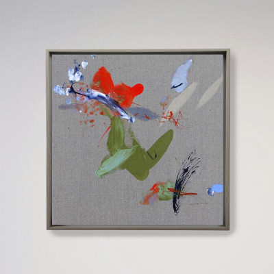 Relámpagos de flores en la arena | Lienzo abstracto de Belén Gonzalo
